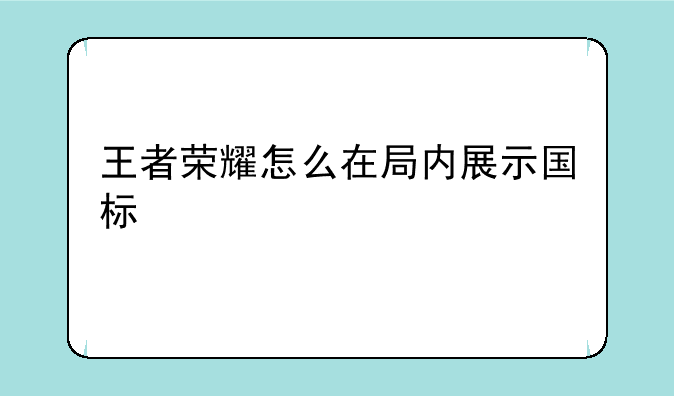 王者荣耀怎么在局内展示国标