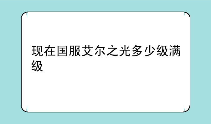 现在国服艾尔之光多少级满级