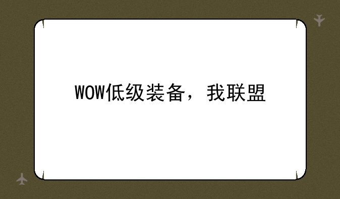WOW低级装备，我联盟