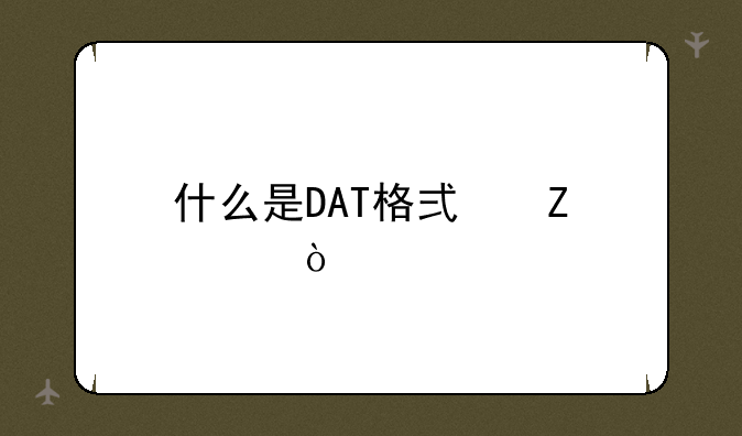 什么是DAT格式文件？