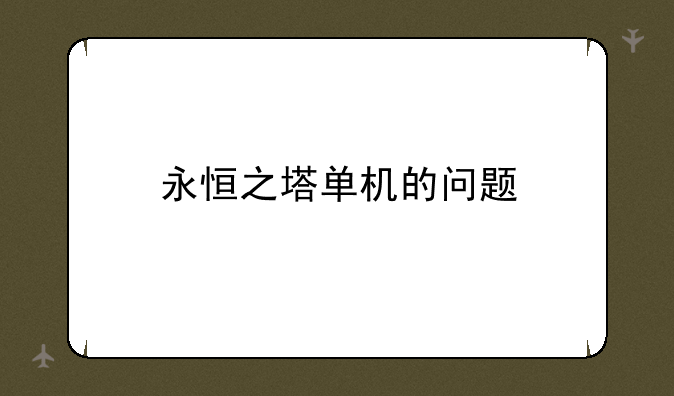 永恒之塔单机的问题