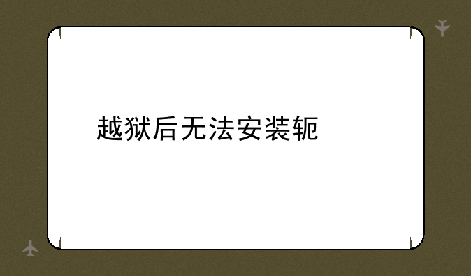 越狱后无法安装软件
