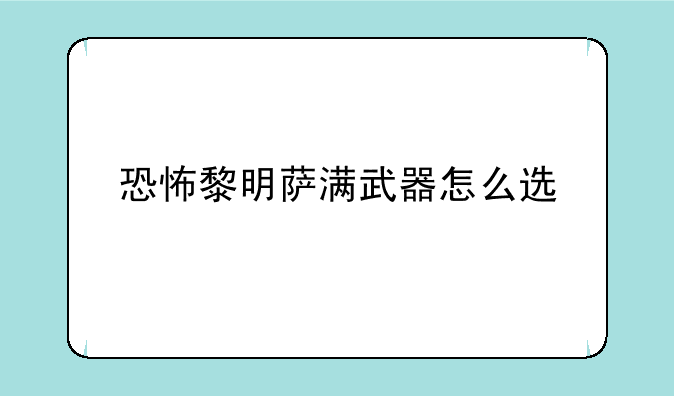 恐怖黎明萨满武器怎么选