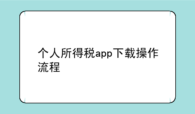 个人所得税app下载操作流程