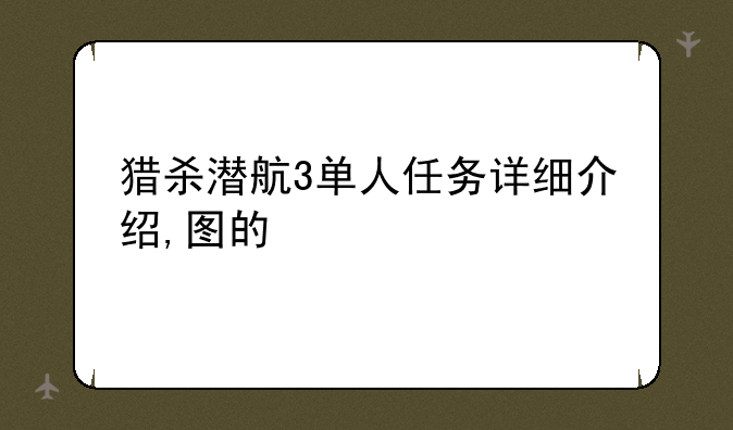 猎杀潜航3单人任务详细介绍,图的
