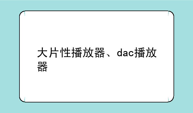 大片性播放器、dac播放器