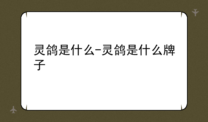 灵鸽是什么-灵鸽是什么牌子