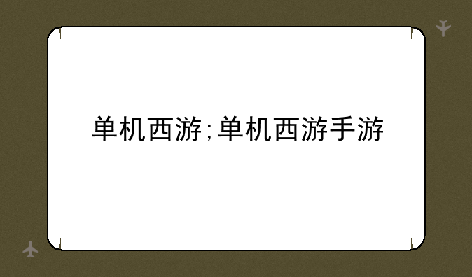 单机西游;单机西游手游