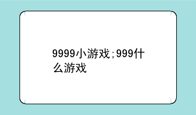 9999小游戏;999什么游戏